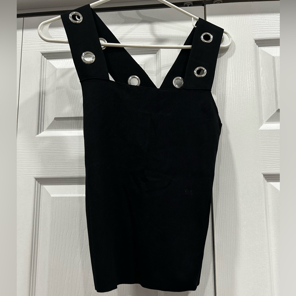 Color Pop Bar III Small Black Fitted Stretch Shirt with Metallic Circle